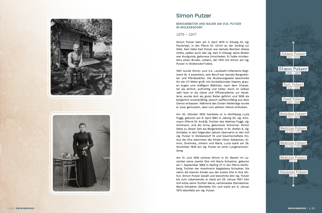 Beispielseite aus einem Originbook